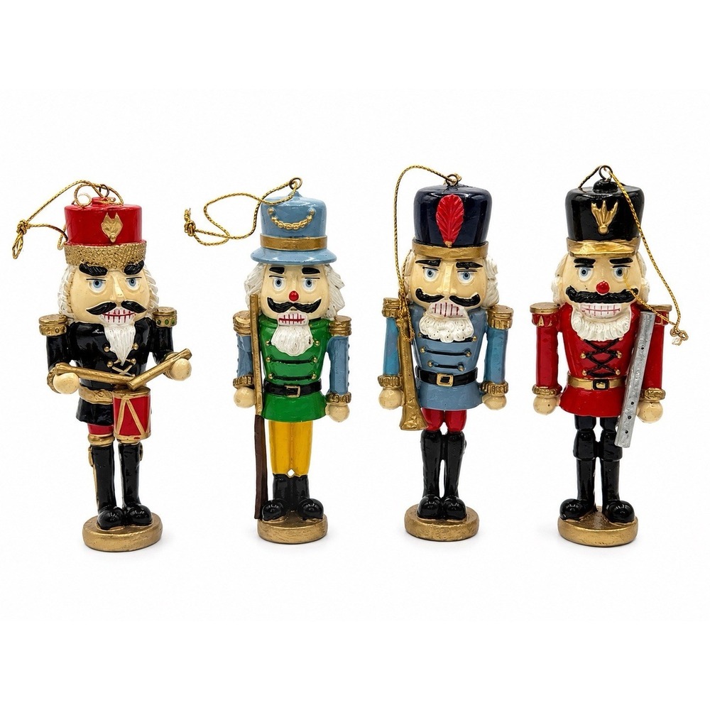 Nutcracker Soldier Christmas Ornaments Resin Molded Holiday Tree Decorations